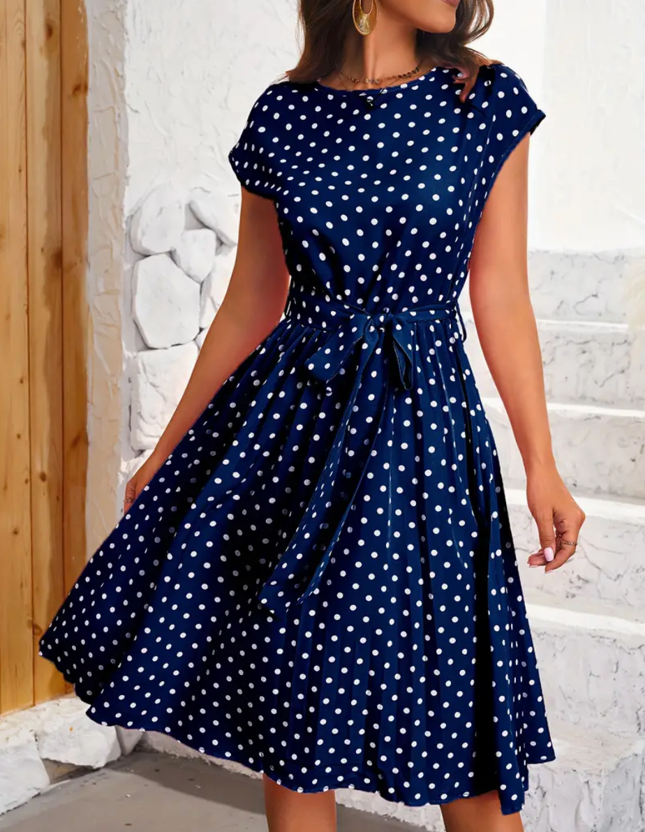 Variant image for Dames Jurk Polka Dot Retro Vloeiende Stof voor Lente en Zomer-13