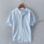 Variant image for Heren Shirt Korte Mouwen Ontspannen Linnen Materiaal-14