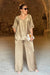 Variant image for Dames Satijnen Jurk Set met Blouse en Broek, Luxe en Comfortabele Pasvorm-17