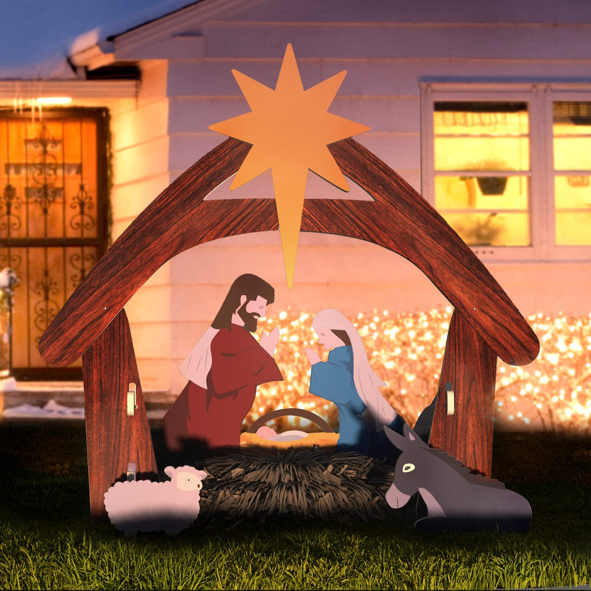 Buitendisplay Kerststal Traditioneel 2