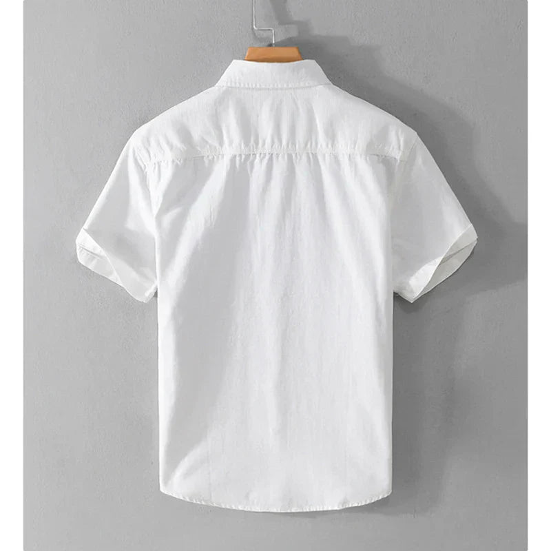 Heren Overhemd Casual Effen Katoen Ademend Regular Fit 5