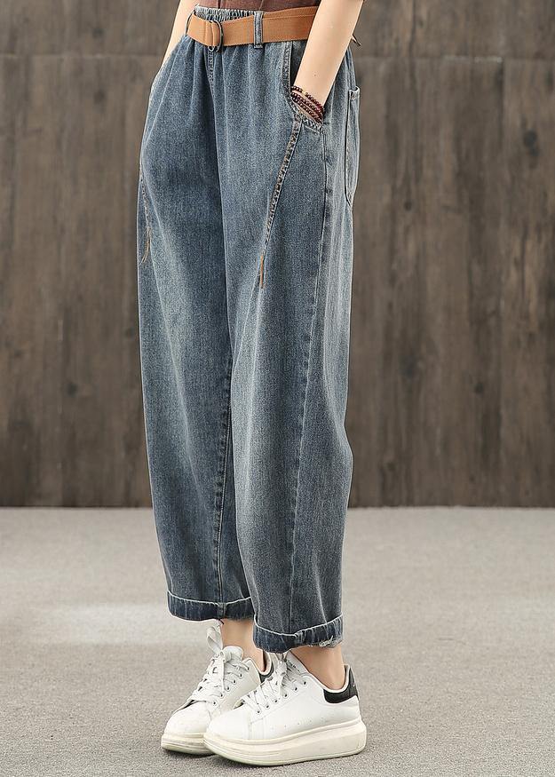 Casual Retro Denim Broek met Heldere Lijn Decoratie voor Dames 2