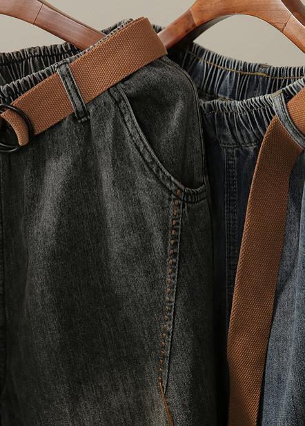 Casual Retro Denim Broek met Heldere Lijn Decoratie voor Dames 4