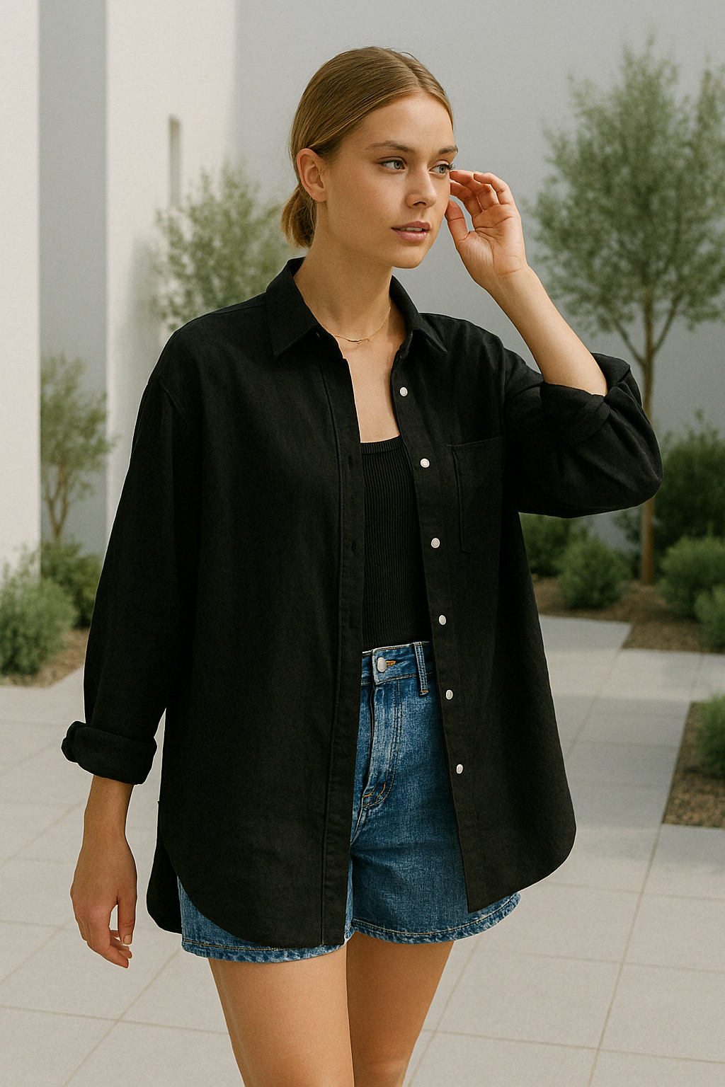 Casual Shirt met Alziend Oog voor Dames 1