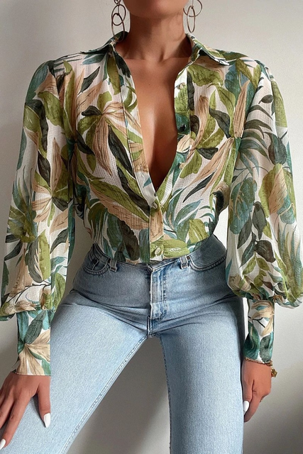 Dames Blouse Speelse Pasvorm Lichte Katoen 1