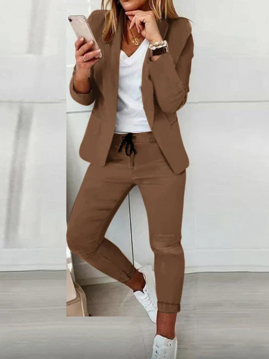 Variant image for Dames Blazer en Broek Set Elegante Stijl Luxe Materialen-2