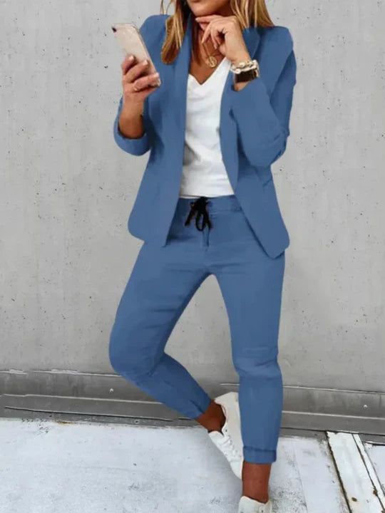 Variant image for Dames Blazer en Broek Set Elegante Stijl Luxe Materialen-24