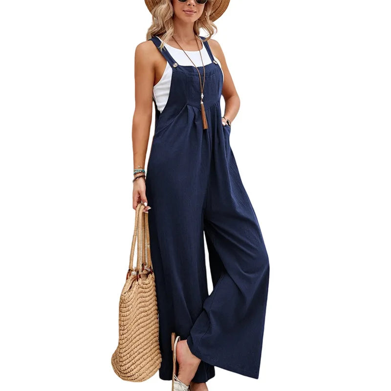 Variant image for Dames Jumpsuit Luchtig Zomerstijl Katoen-Linnen Mix-17