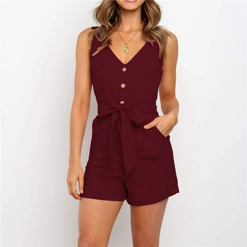 Variant image for Dames Jumpsuit Luchtig Zomerstijl Katoen-Linnen Mix-41