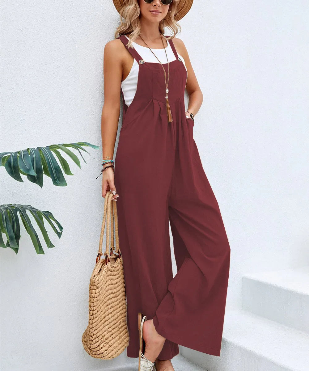 Variant image for Dames Jumpsuit Luchtig Zomerstijl Katoen-Linnen Mix-9