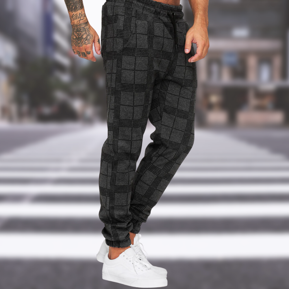 Heren Geruite Broek Stijlvol Katoen-2