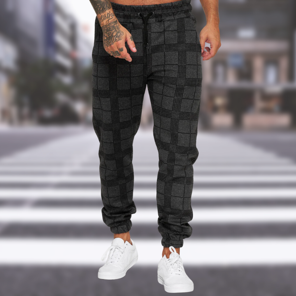 Heren Geruite Broek Stijlvol Katoen-1