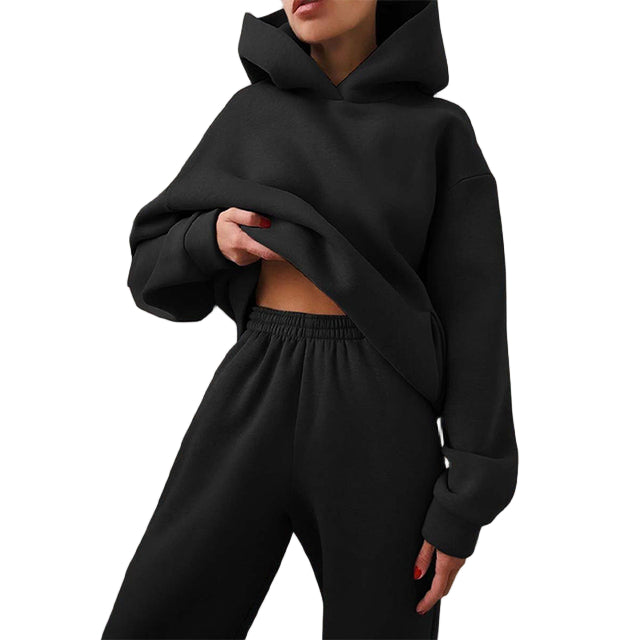 Dames 2-delig Fleece Set Casual voor de Winter 0