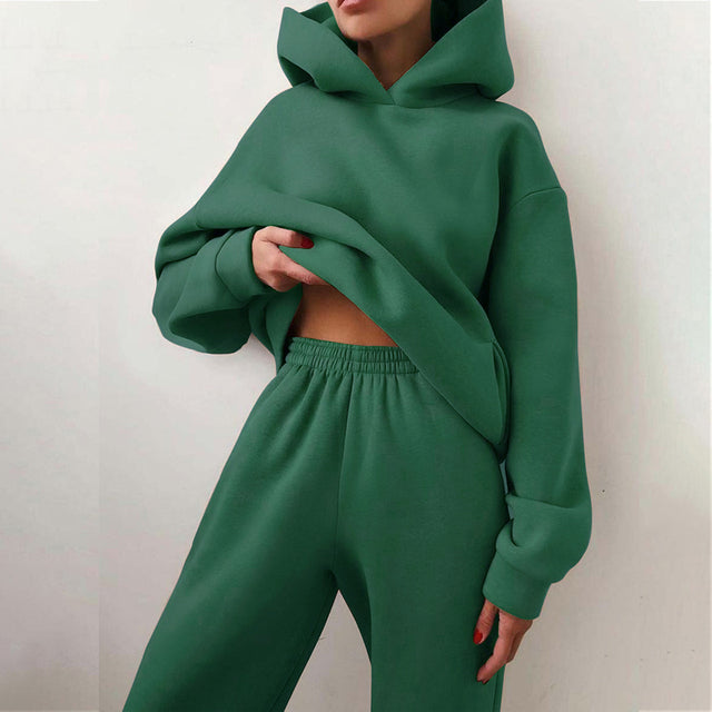 Dames 2-delig Fleece Set Casual voor de Winter 3