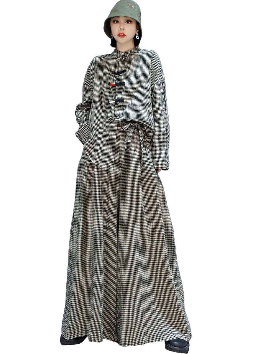 Dames 2-delige Outfit met Geruite Zakken 0