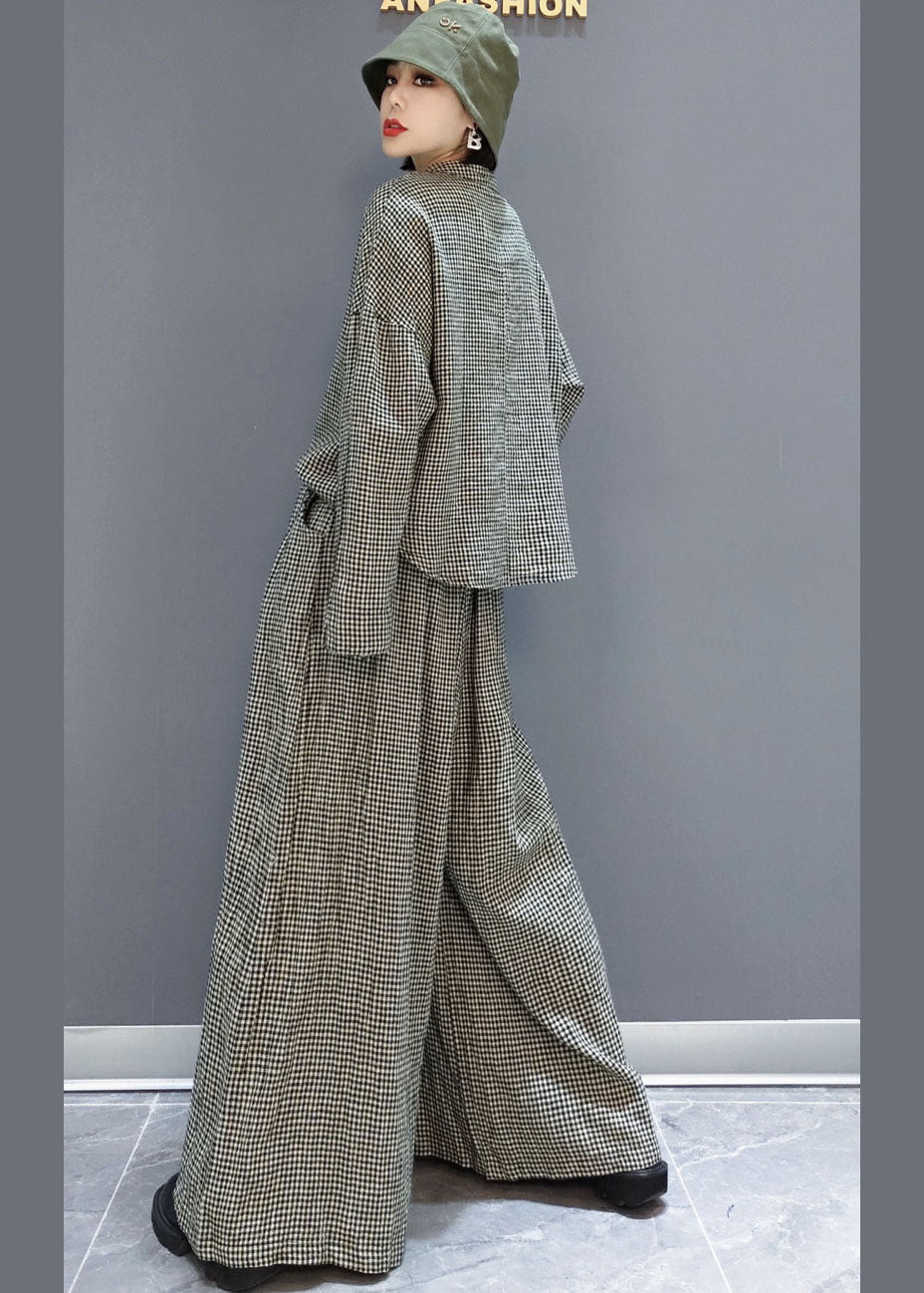 Dames 2-delige Outfit met Geruite Zakken 3