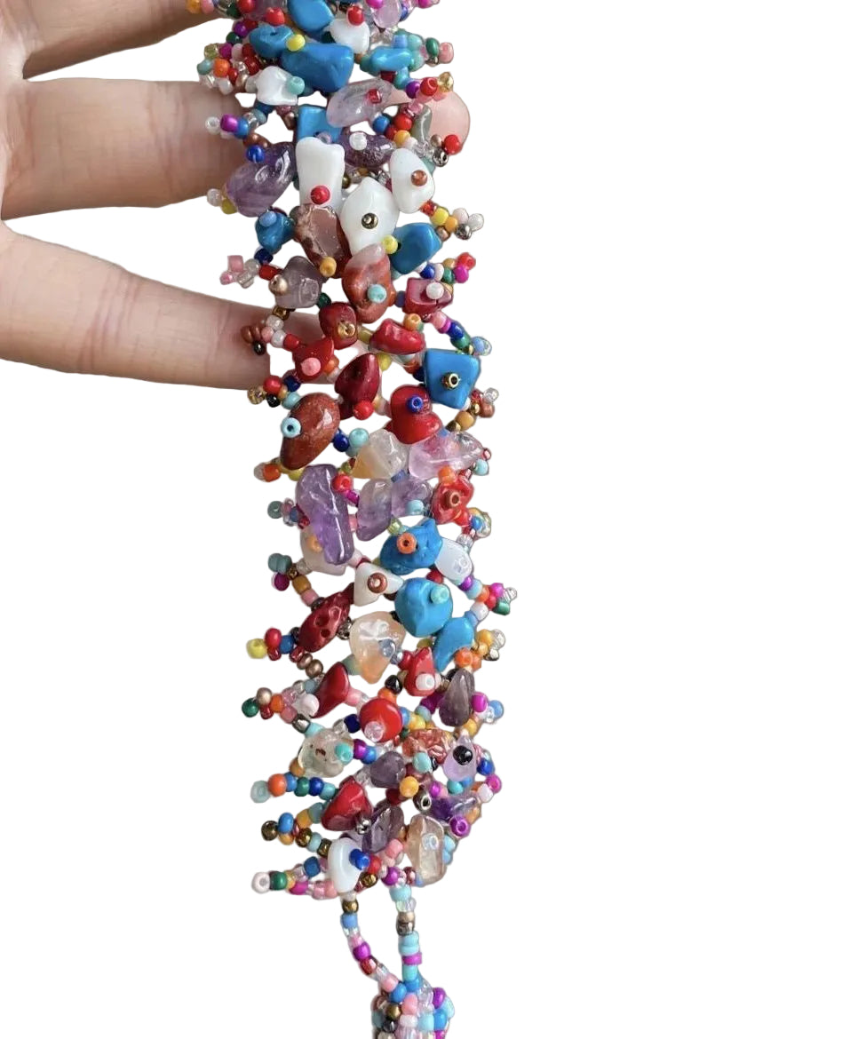Dames Armband Asymmetrisch Geweven Regenboog Design 1
