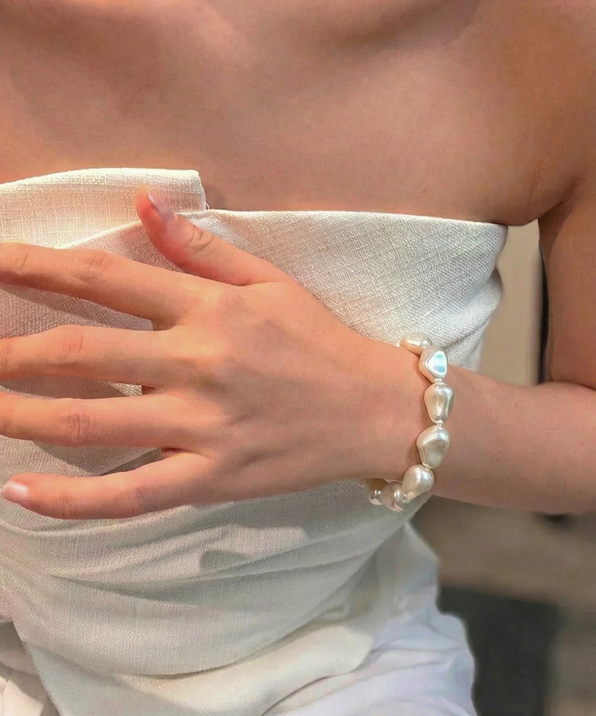 Dames Armband Asymmetrisch Parelbedel 3
