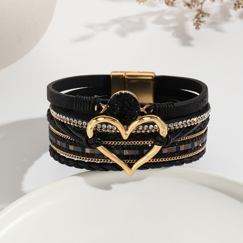 Dames Armband Boho met Uniek Hartpatroon en Strass 11