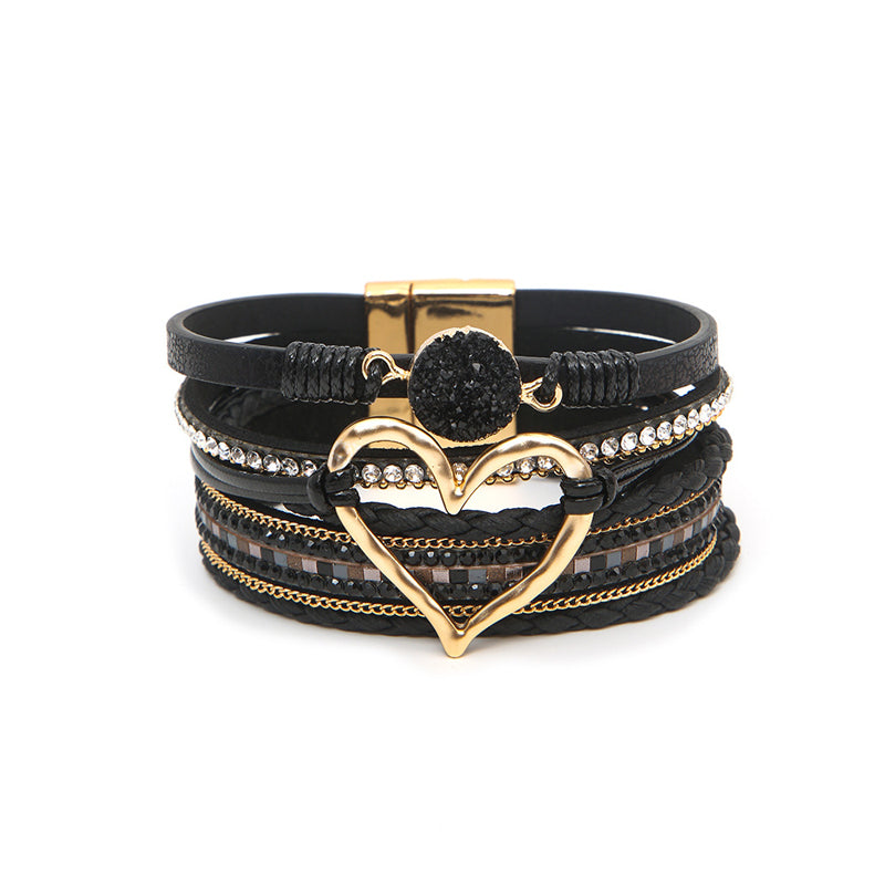 Dames Armband Boho met Uniek Hartpatroon en Strass 8