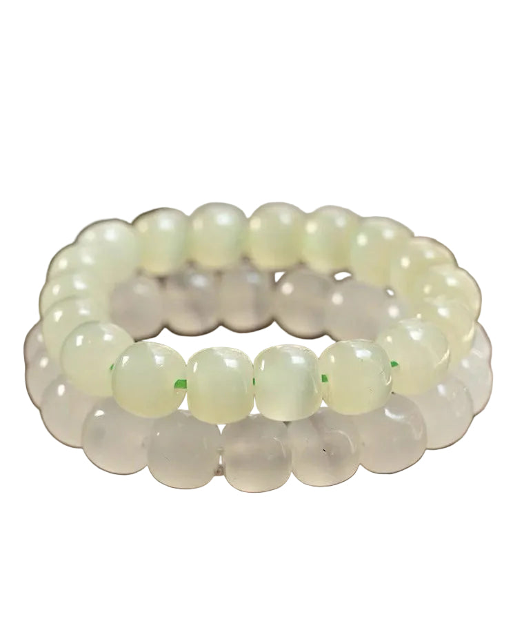 Dames Armband Jade Kralen Transparant Met Kattenoog Accent 4