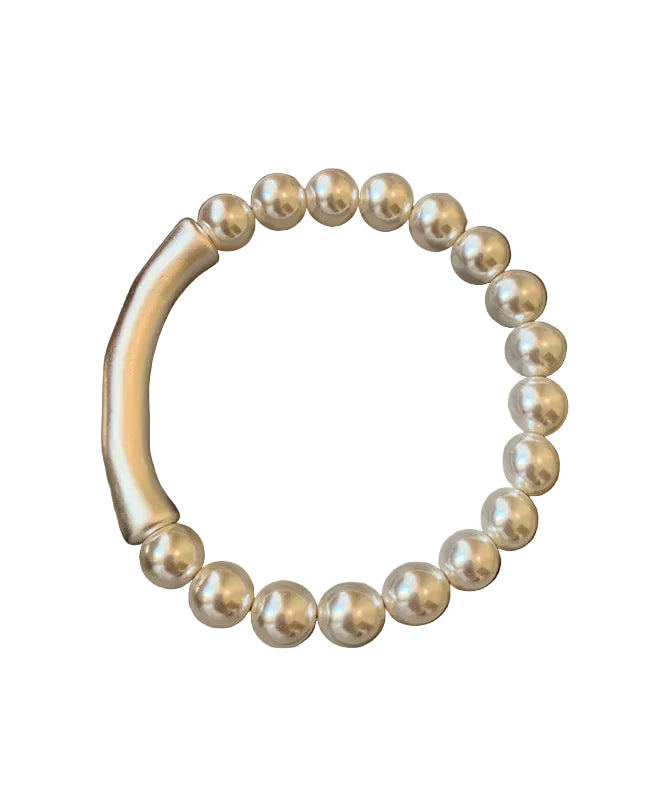 Dames Armband Met Parelaccenten en Bamboe Design 3