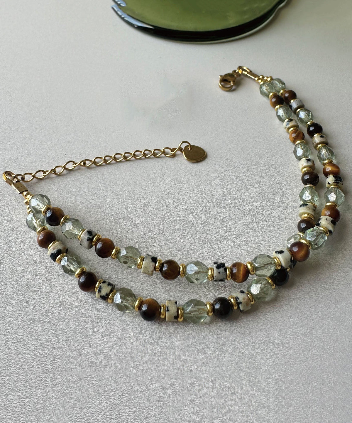 Dames Armband Met Tijgeroogstenen en Glazen Kralen 4