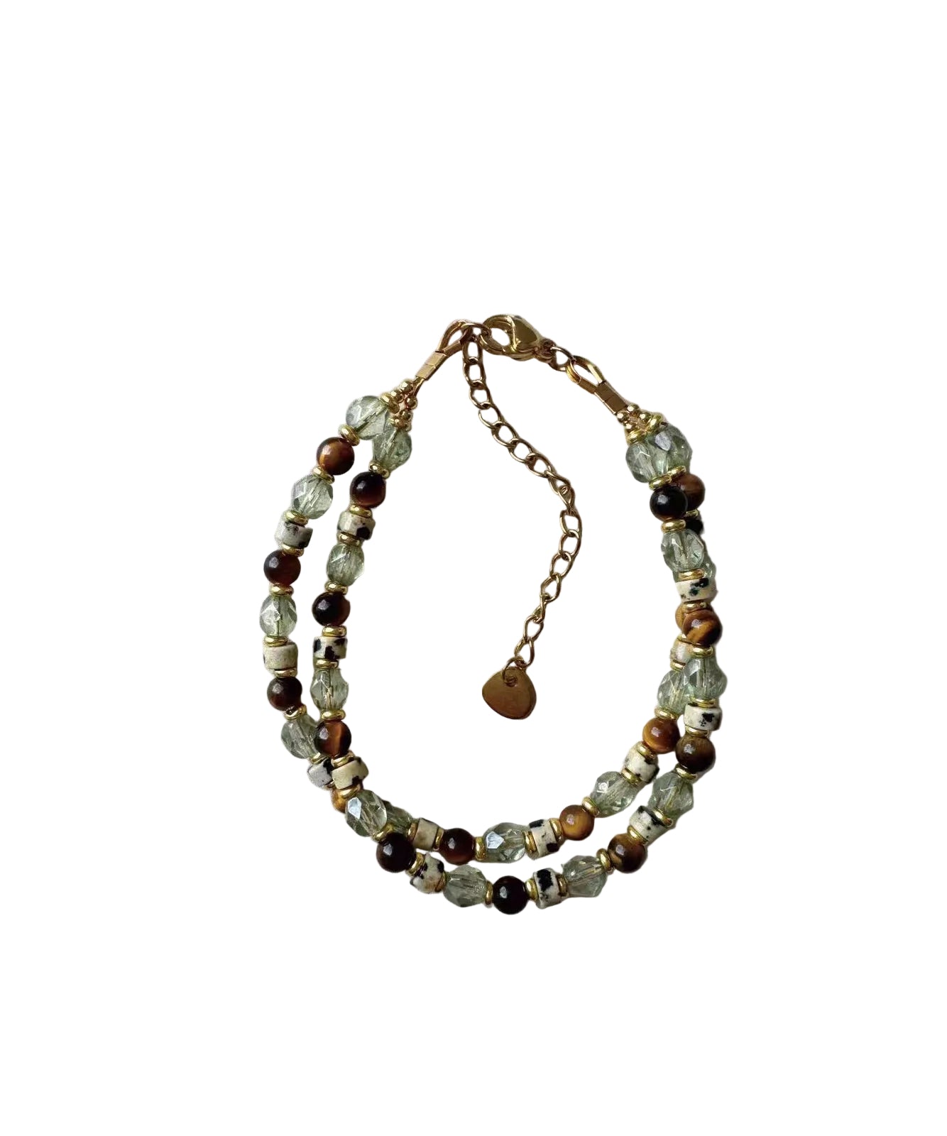 Dames Armband Set Met Tijgeroog en Glaskralen - Subtiele Armbandjes voor Elke Gelegenheid 4