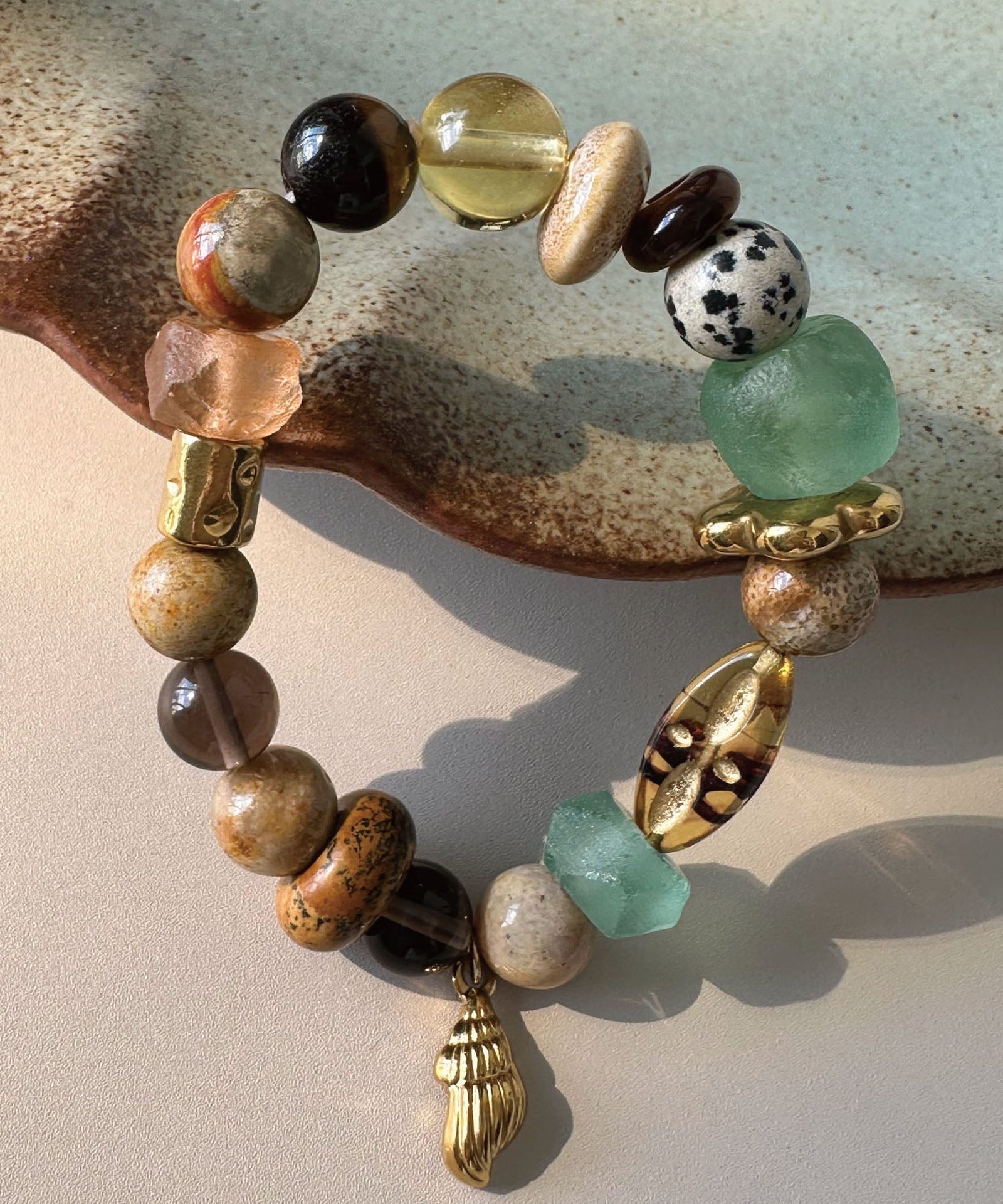 Dames Armband Vintage Kleurgeblokkeerd Handgemaakt 0