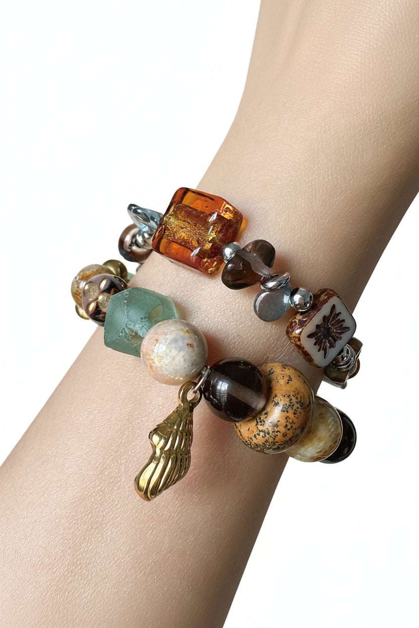 Dames Armband Vintage Kleurgeblokkeerd Handgemaakt 1
