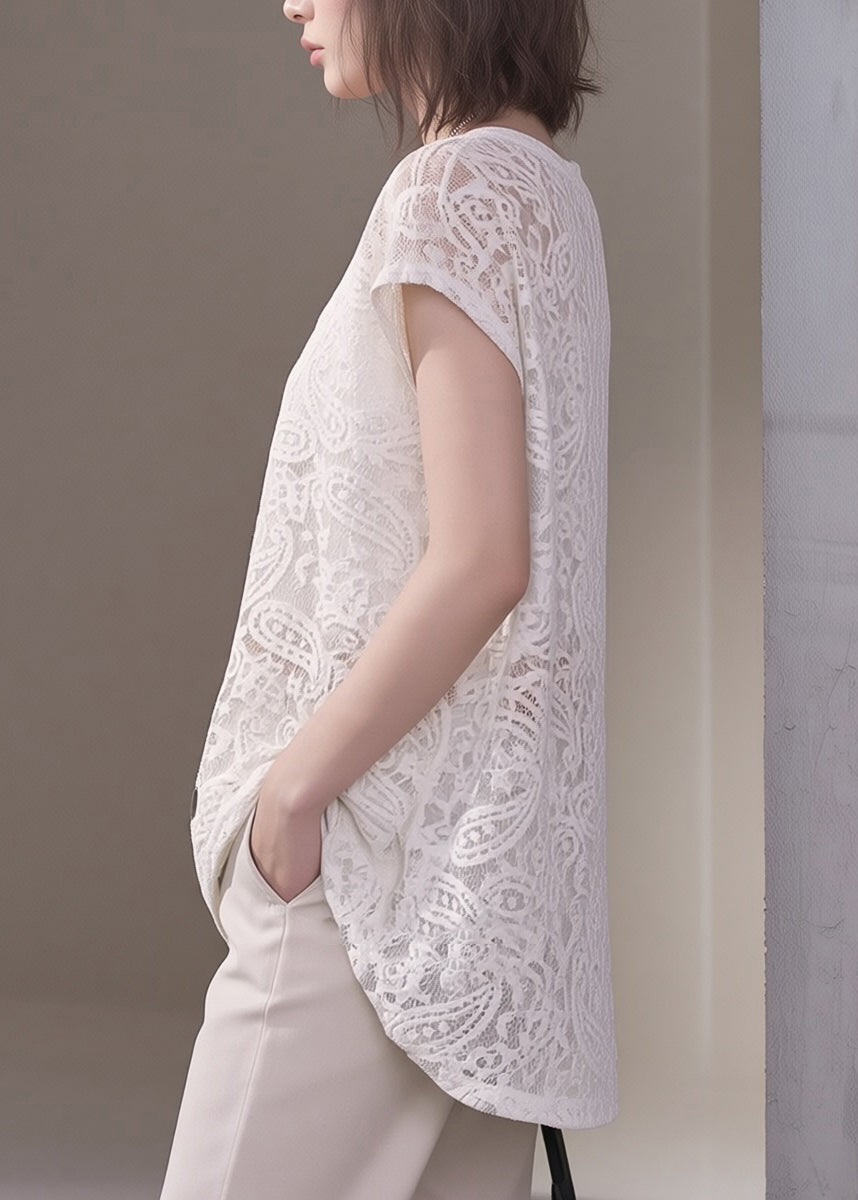 Dames Asymmetrisch T-shirt met O-hals 4