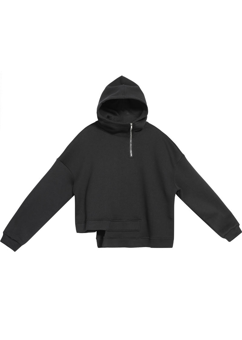 Dames Asymmetrische Hoodie met Rits 4