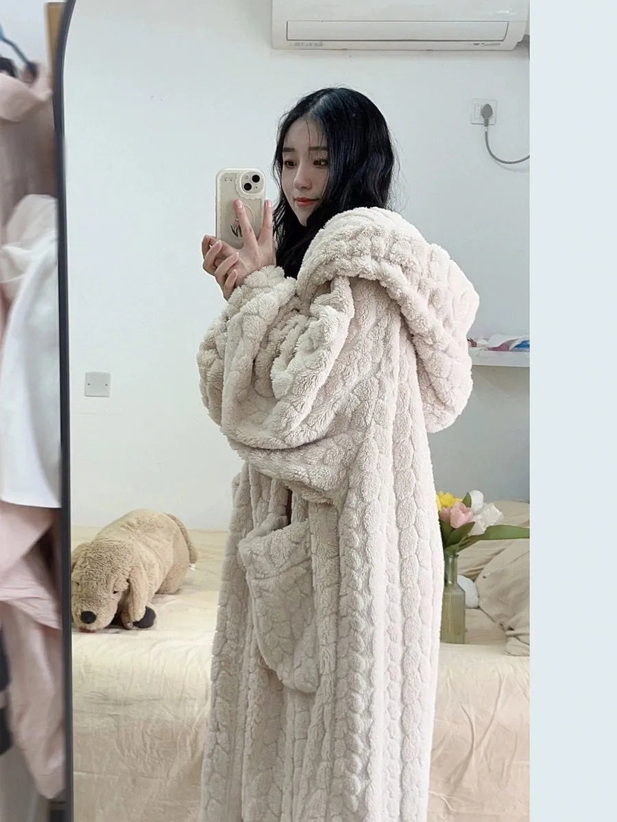 Dames Badjas Fleece Comfortabel en Warm 2