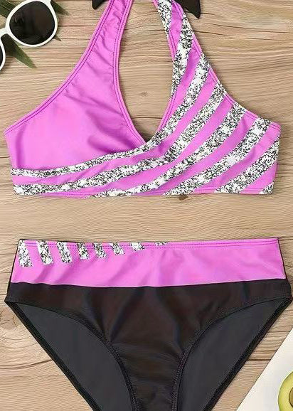 Dames Badmode Halter Patchwork 1