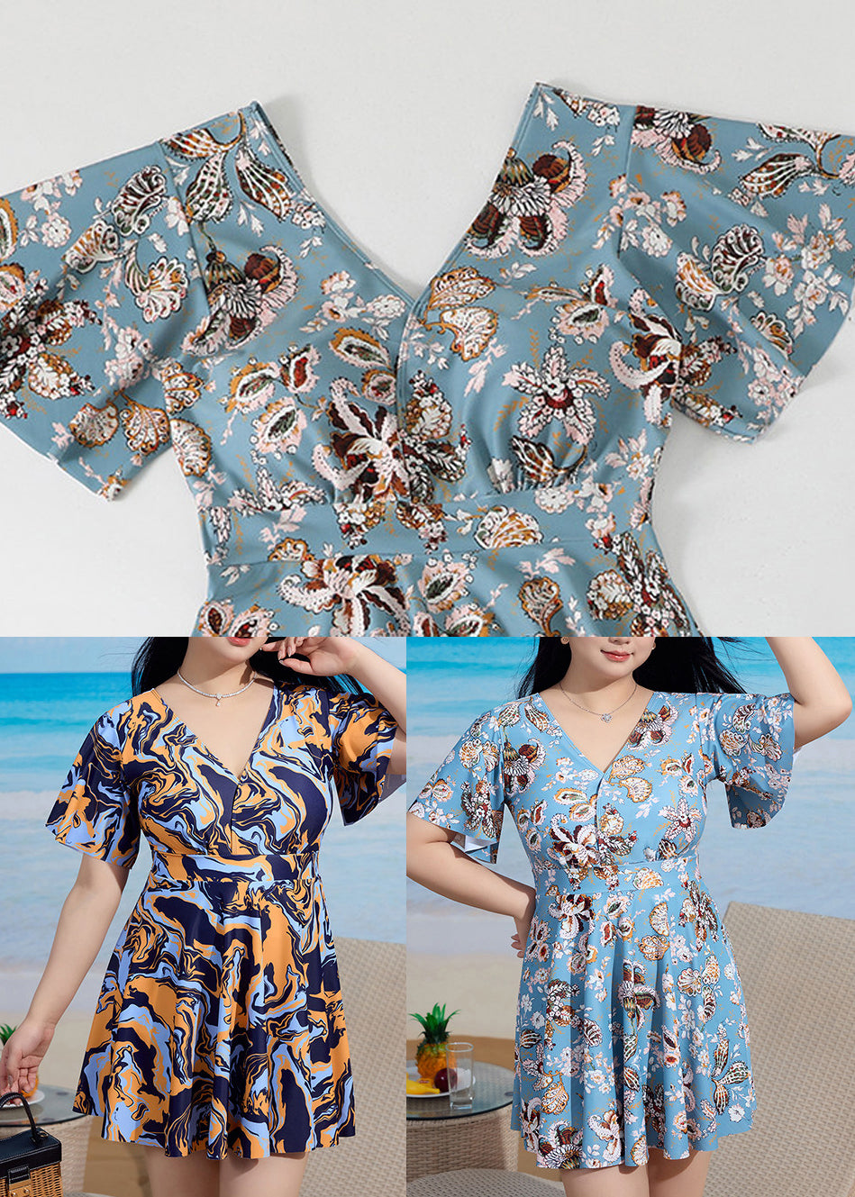 Dames Badmode Jurk met Print en Slipje 4