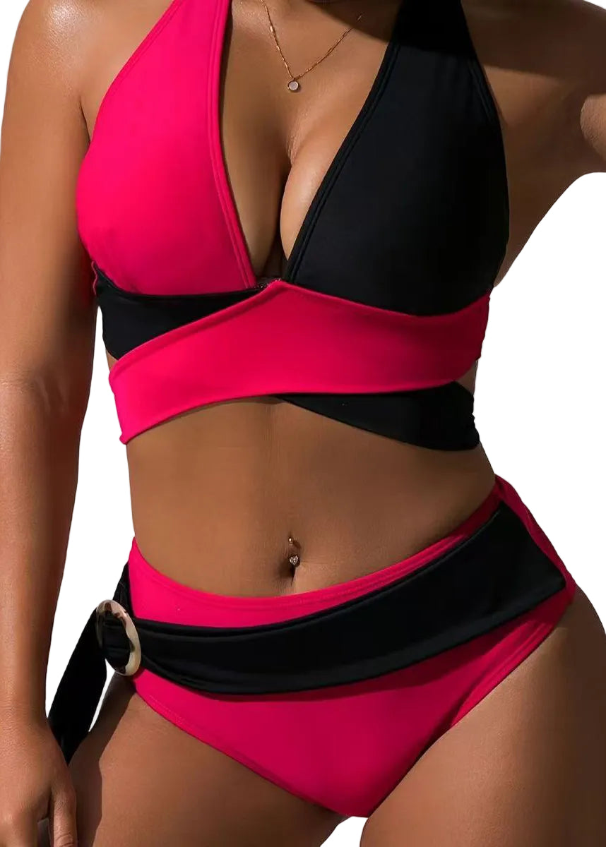 Dames Badmode Set Asymmetrisch Design 1