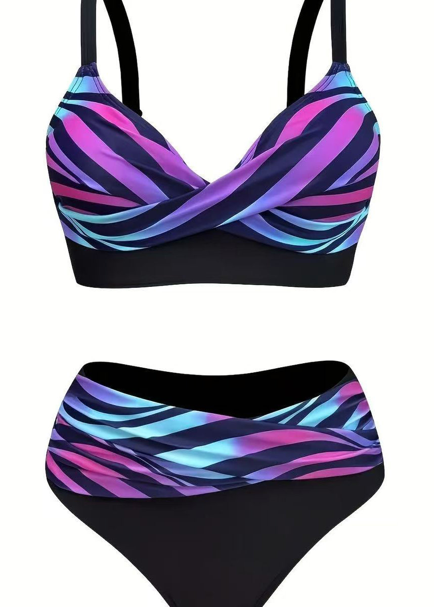 Dames Badmode Set Met Regenboogstrepen Voor Strand En Zwembad 3