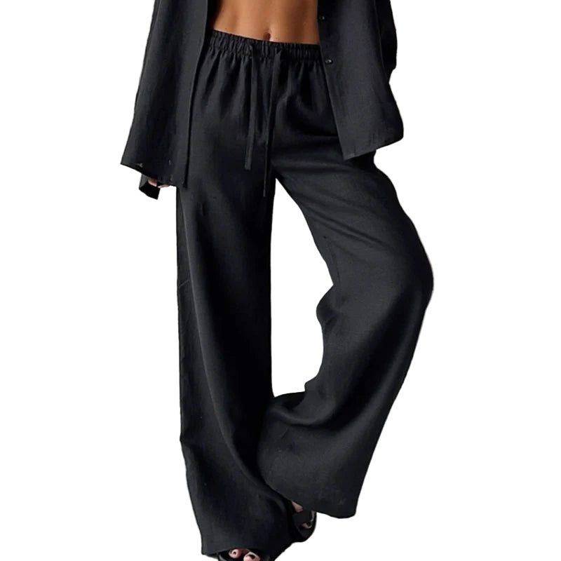 Dames Baggy Broek Hoge Taille Katoen Linnen Casual Streetwear 4