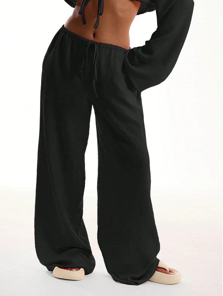 Dames Baggy Broek Hoge Taille Katoen Linnen Casual Streetwear 5