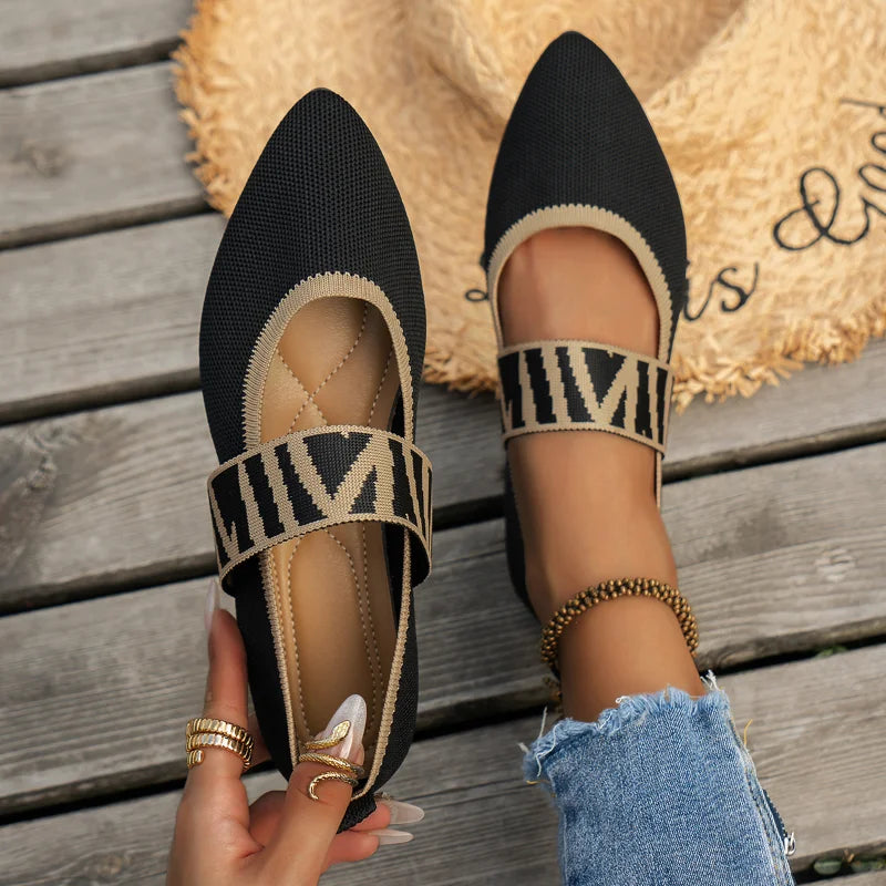 Dames Ballerina Schoenen Casual Hoogwaardige Stoffen Flexibele Pasvorm 4