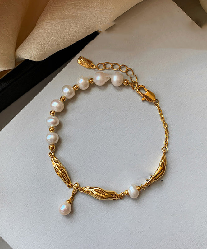 Dames Bedelarmband Met Parel en Metalen Accenten 2