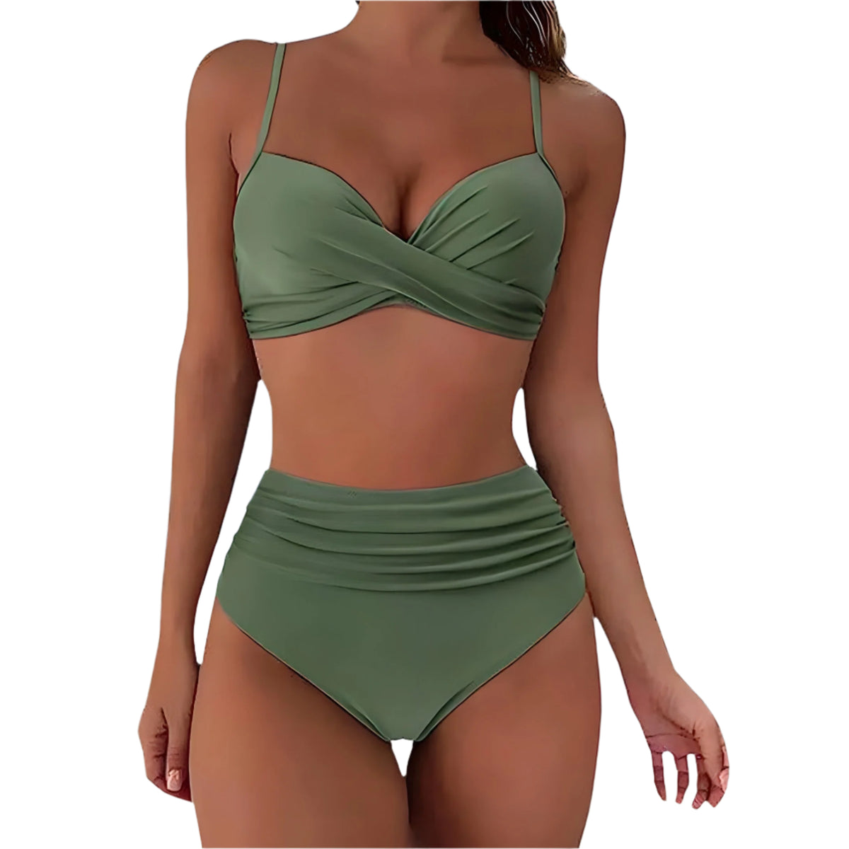 Dames Bikini Hoge Taille Rekbaar Voor Strand En Zwembad 0