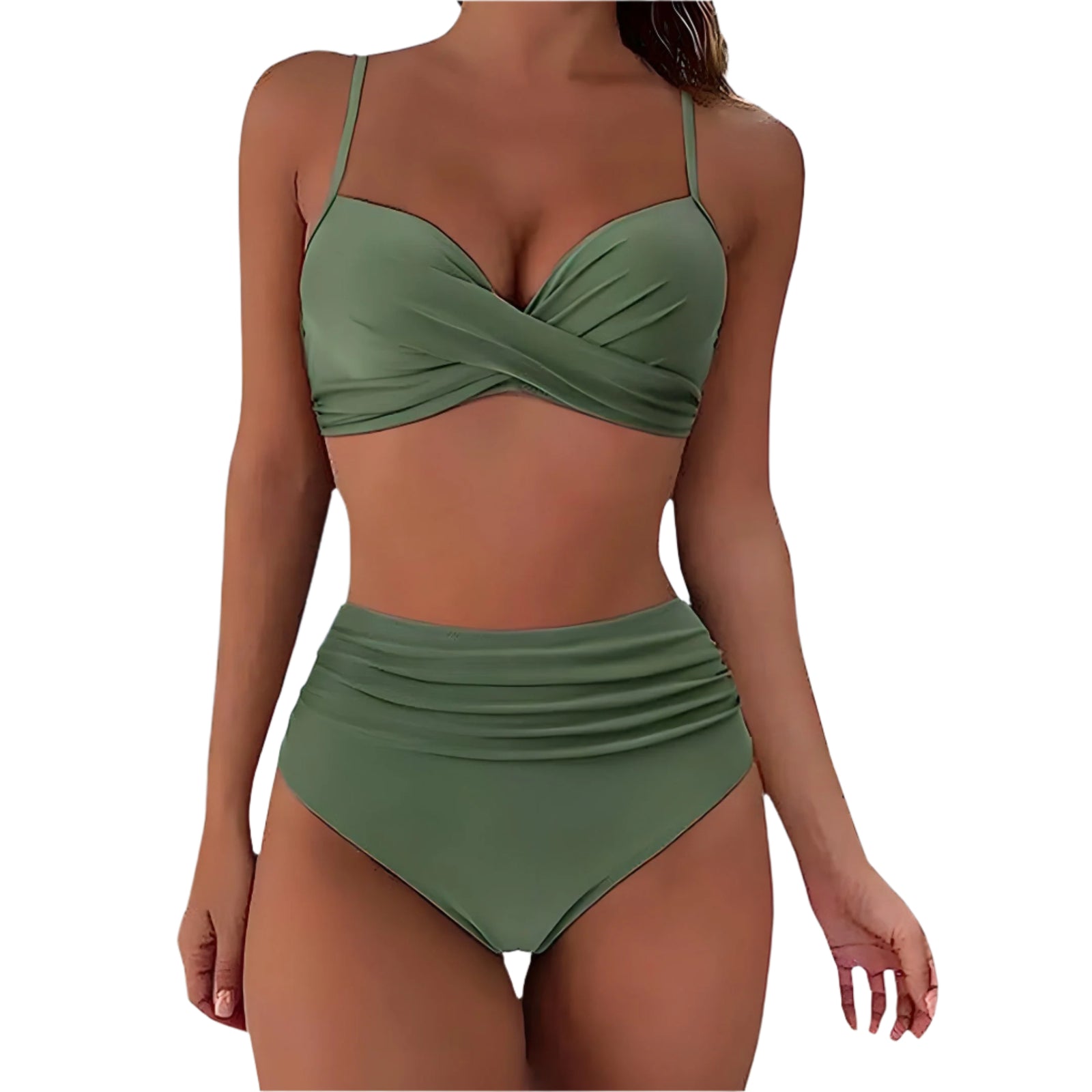 Dames Bikini Hoge Taille Rekbaar Voor Strand En Zwembad 0