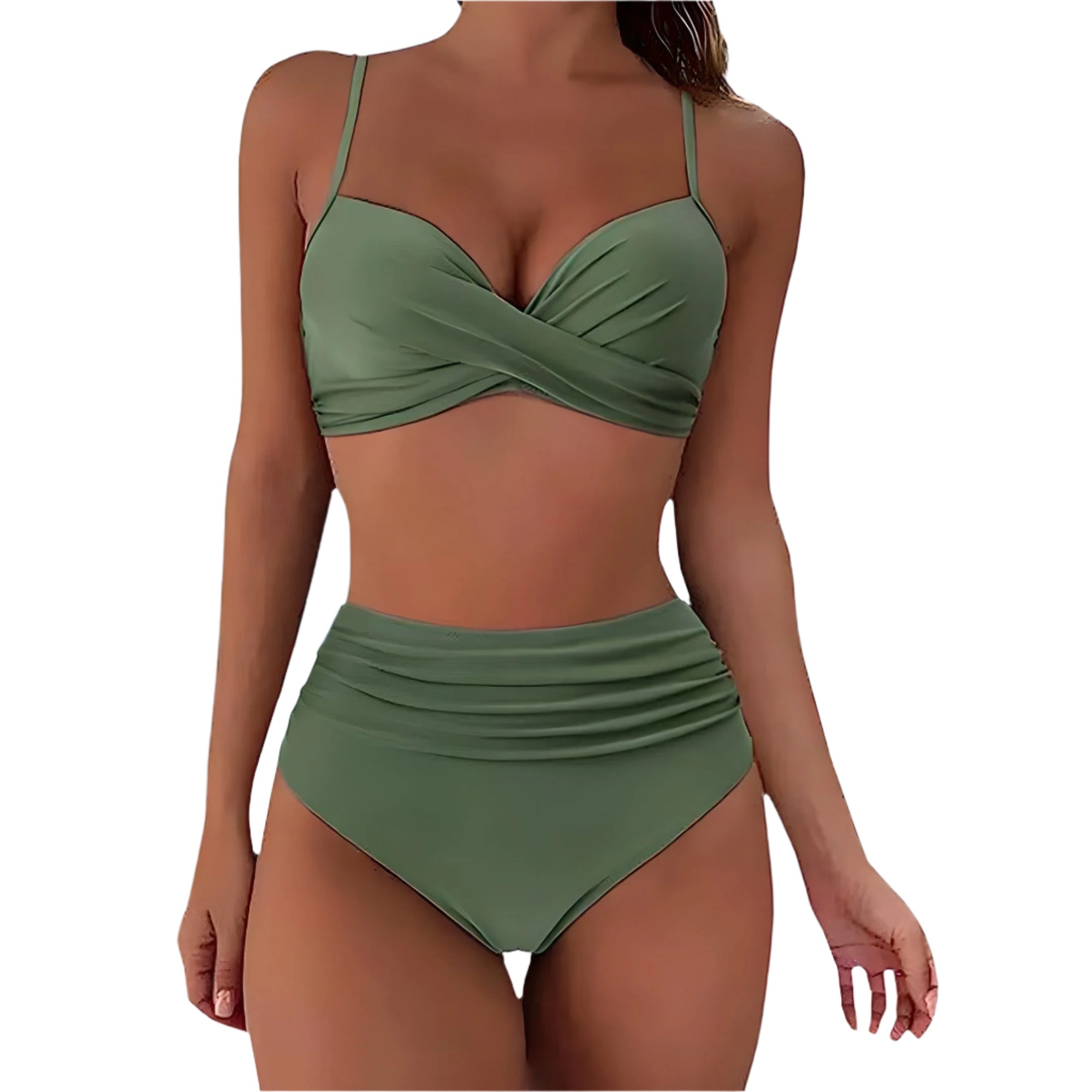 Dames Bikini Hoge Taille Rekbaar Voor Strand En Zwembad 0