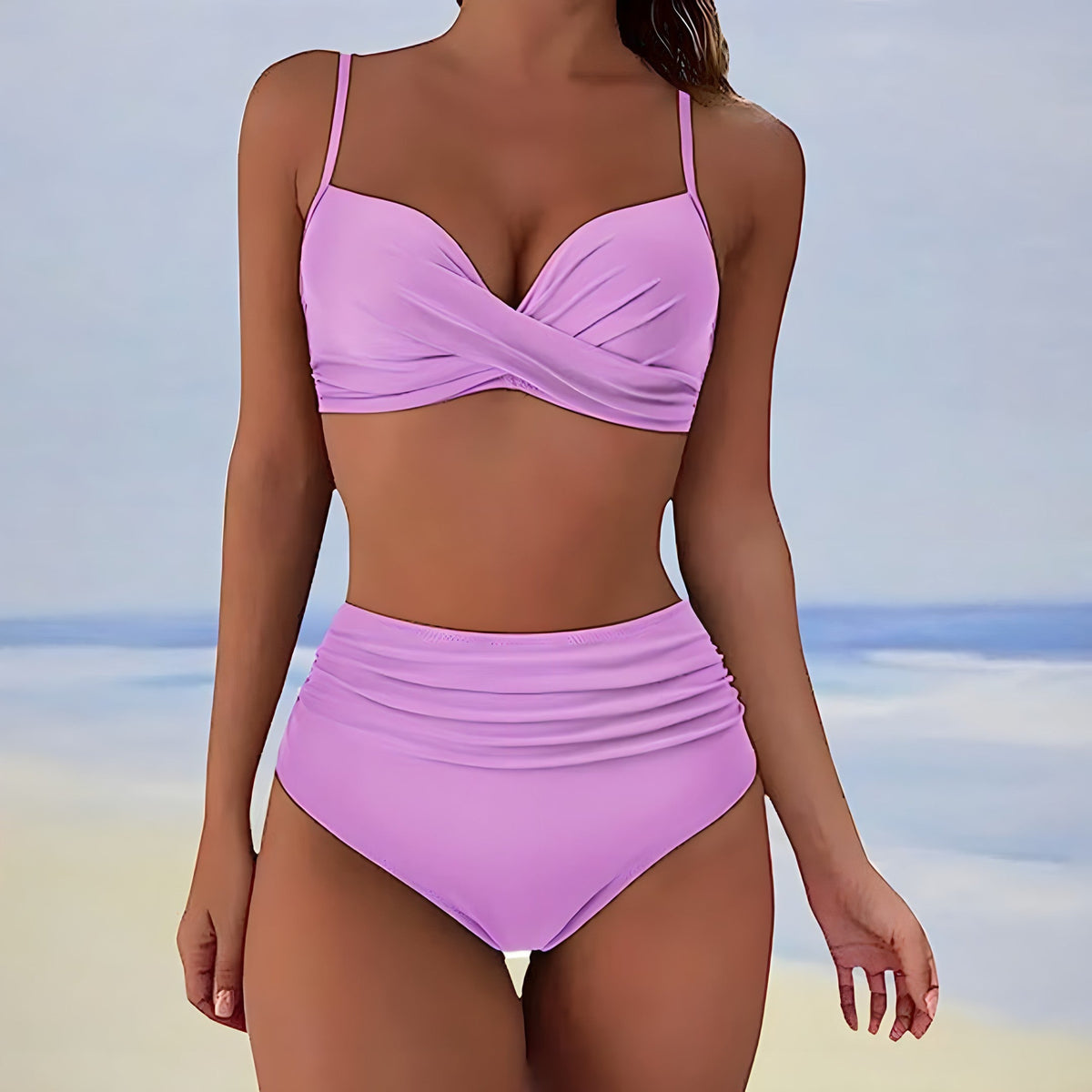 Dames Bikini Hoge Taille Rekbaar Voor Strand En Zwembad 4