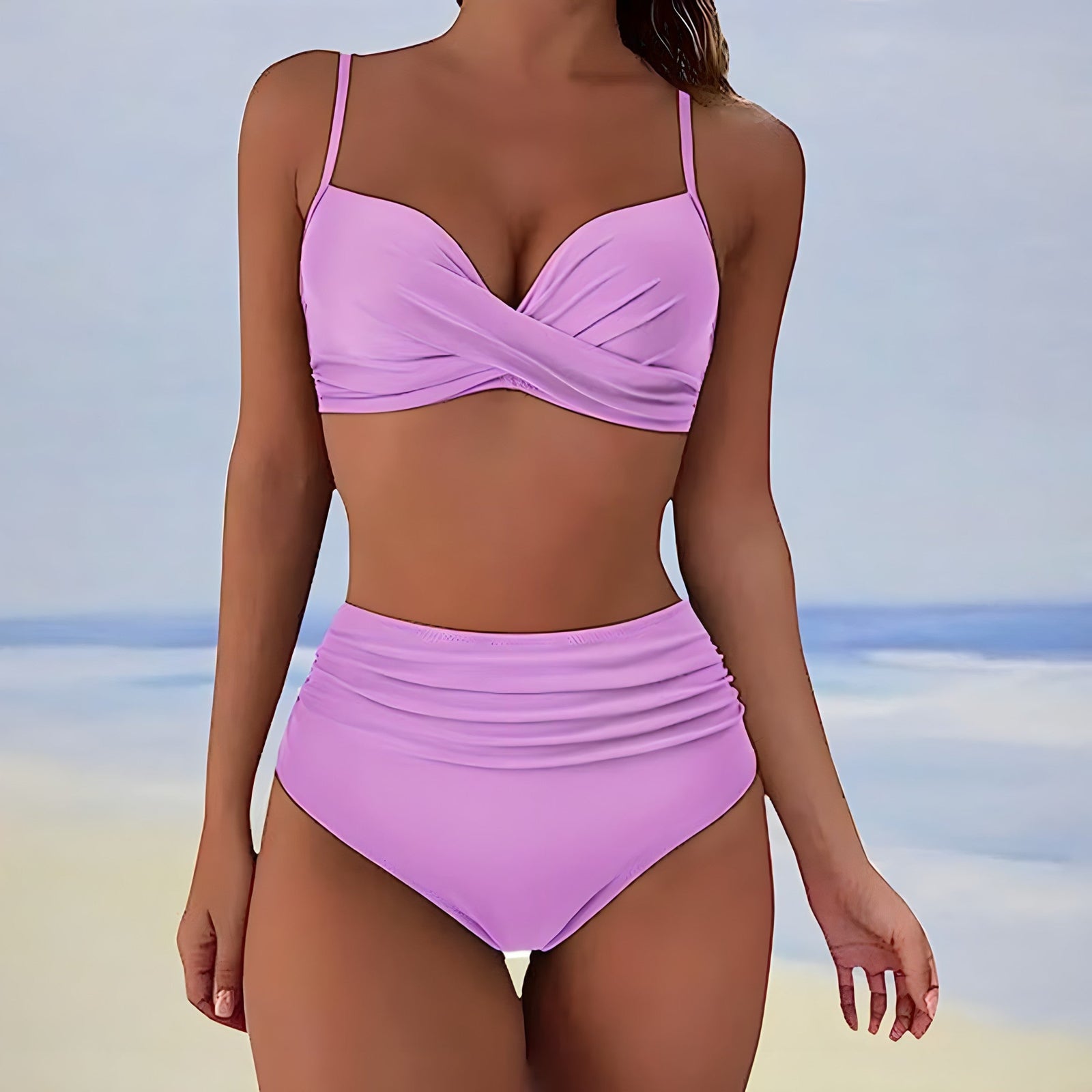 Dames Bikini Hoge Taille Rekbaar Voor Strand En Zwembad 4