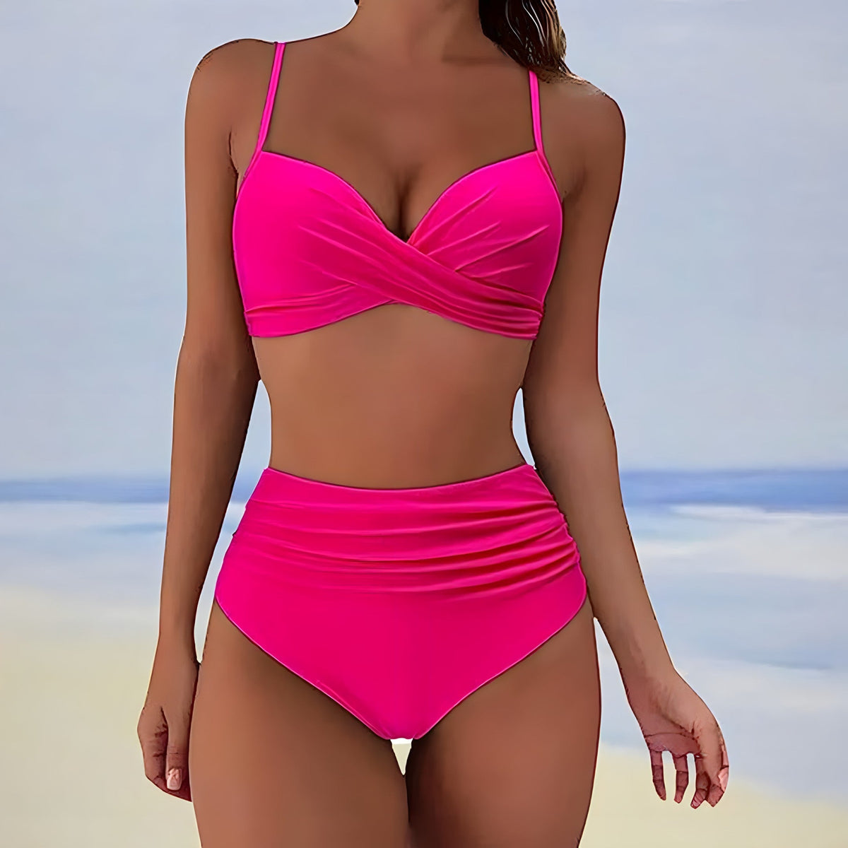 Dames Bikini Hoge Taille Rekbaar Voor Strand En Zwembad 5