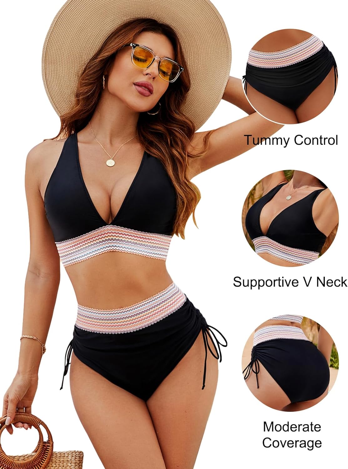 Dames Bikini met Hoge Taille en Ondersteuning 4