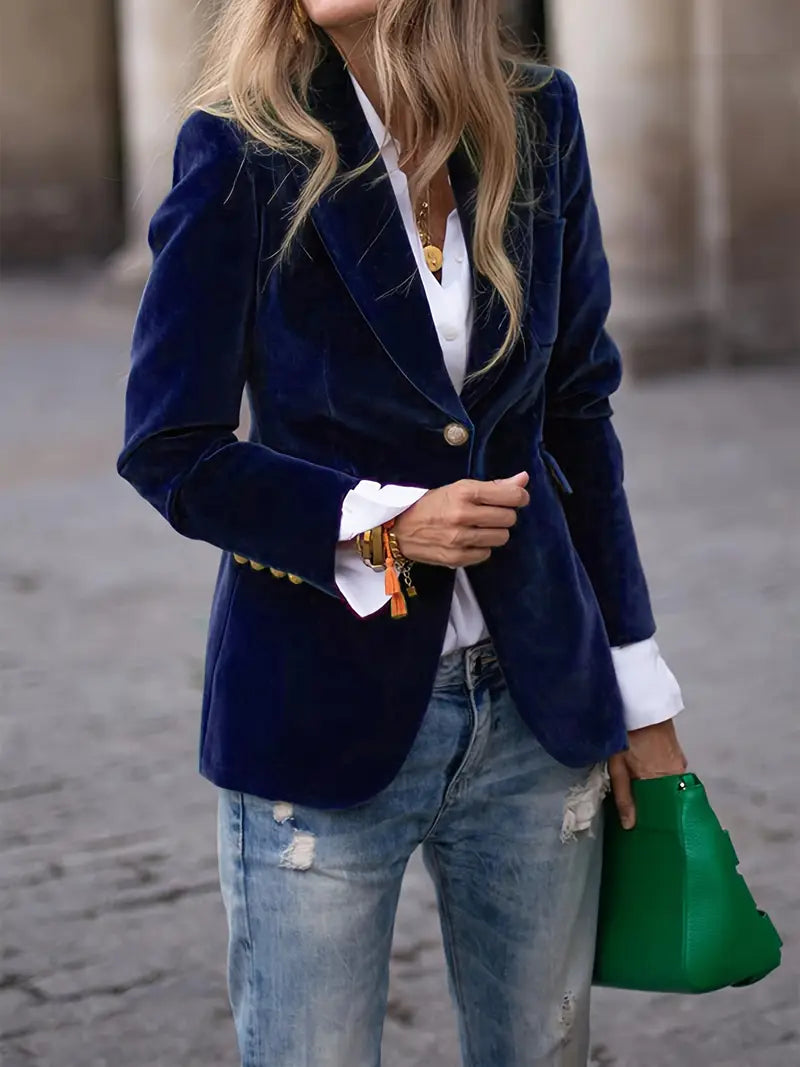Dames Blazer Fluwelen Tijdloos Chic 5