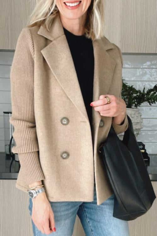 Dames Blazer Gebreid Licht Zakelijk 6